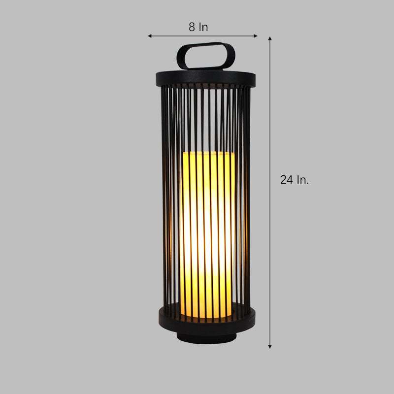 Cage Shape Waterproof Black Retro Classic Outdoor Lanterns Outdoor Lamp-Lighom