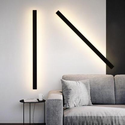 Outdoor Waterproof Long Strip Metal Black Modern LED Outdoor Wall Lights-Lighom