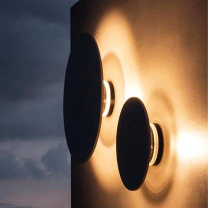 Outdoor Round Gray Concrete LED Wall Flush Lights Accent Landscape Lighting-Lighom