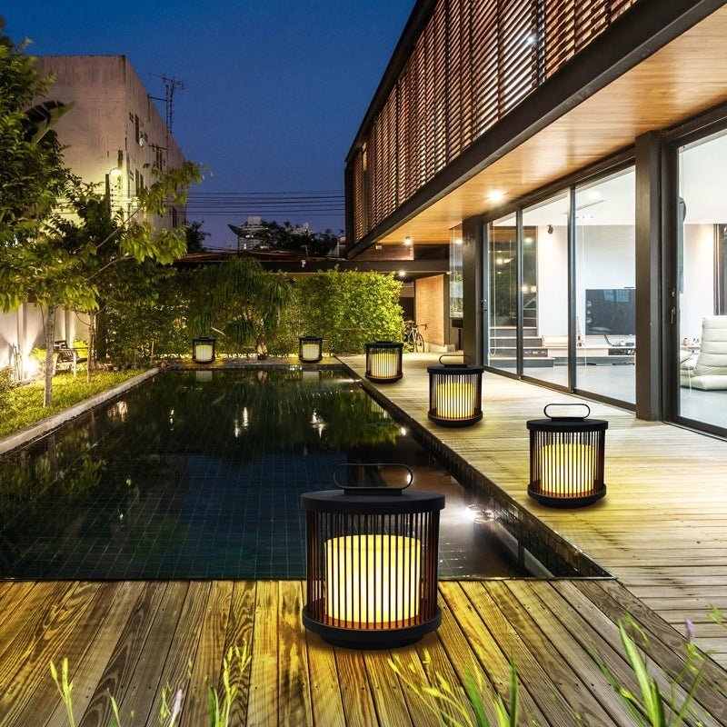 Cage Shape Waterproof Black Retro Classic Outdoor Lanterns Outdoor Lamp-Lighom