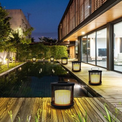 Cage Shape Waterproof Black Retro Classic Outdoor Lanterns Outdoor Lamp-Lighom