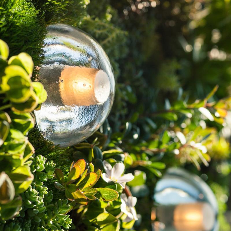 Transparent candle rust bowl outdoor wall lighting