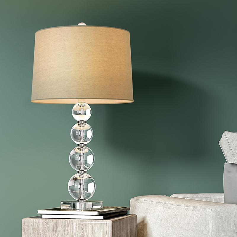 25 inch Light-Through Stacked Spheres Crystal Table Lamp-Lighom