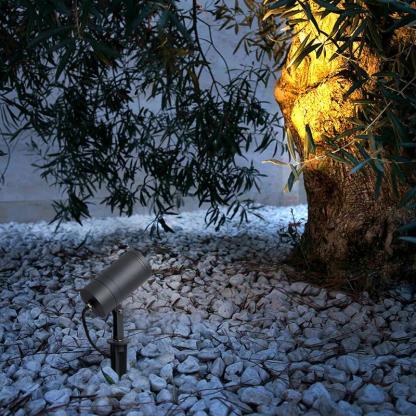 Adjustable Round Aluminum LED Waterproof Black Modern Tree Spotlights-Lighom