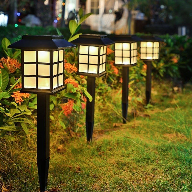2/4 Pack Ideas Waterproof LED Black Modern Solar Powered Outdoor Light-Lighom