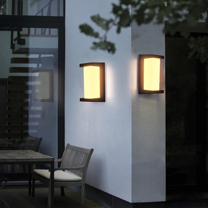Creative Geometric Waterproof Black Modern Outdoor Wall Lights Wall Lamp-Lighom