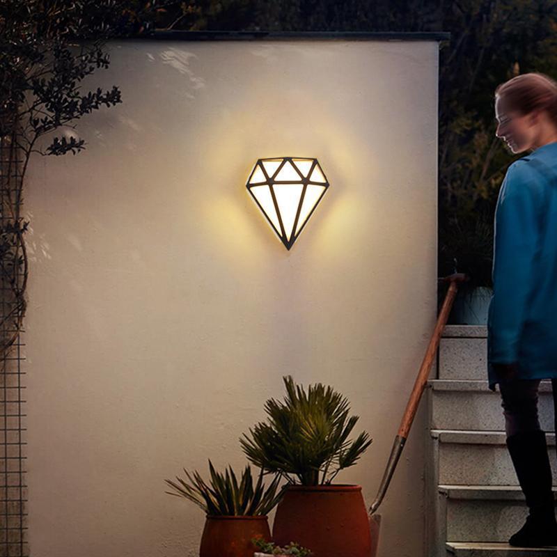 Rhombus Diamond LED Modern Outdoor Porch Wall Light