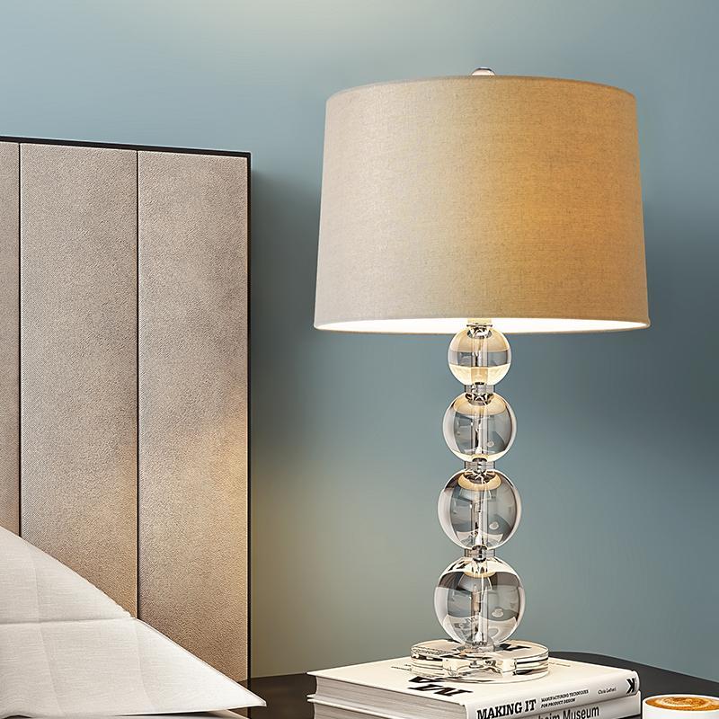 25 inch Light-Through Stacked Spheres Crystal Table Lamp-Lighom