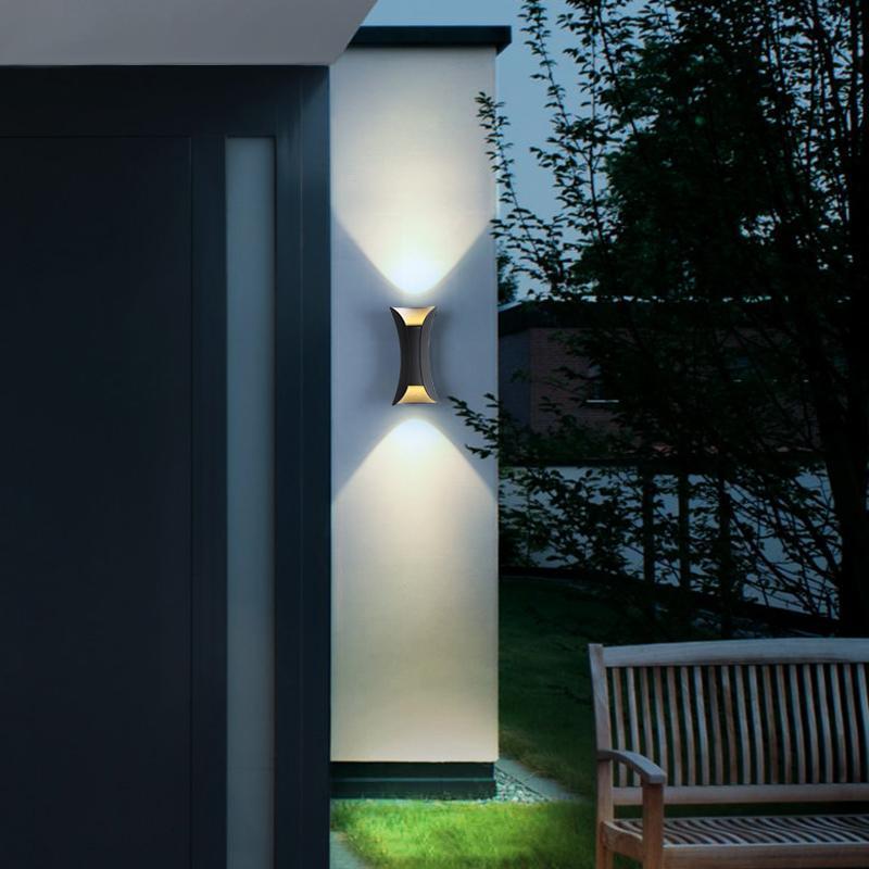 Curved LED Up and Down Lighting Waterproof Modern Outdoor Wall Lights-Lighom