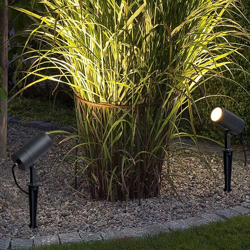 Adjustable Round Aluminum LED Waterproof Black Modern Tree Spotlights-Lighom