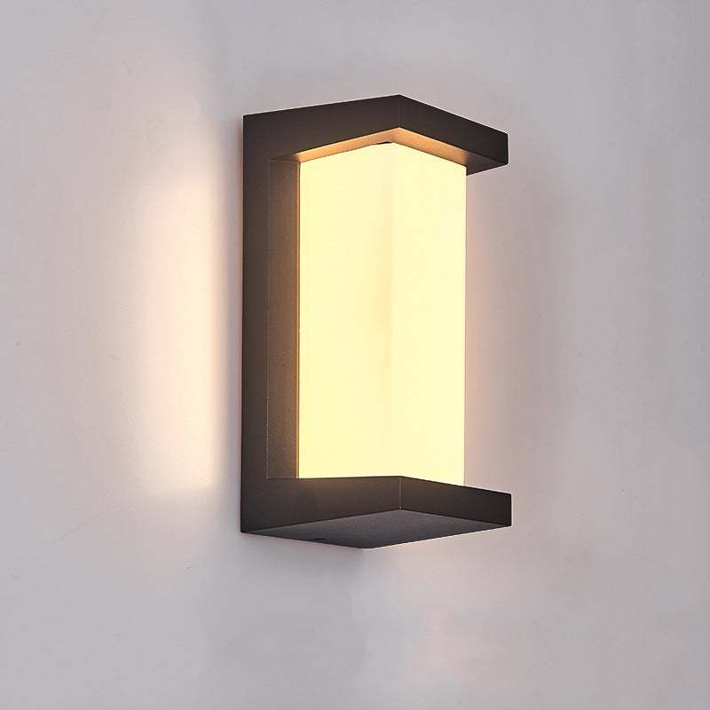 Creative Geometric Waterproof Black Modern Outdoor Wall Lights Wall Lamp-Lighom