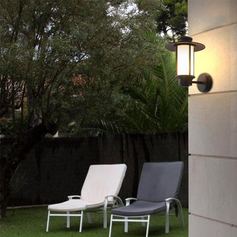 Top Hats Shape Aluminum LED Waterproof Black Retro Outdoor Wall Lights-Lighom