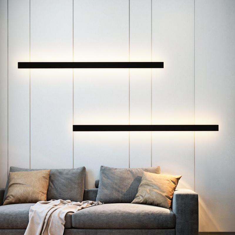 Outdoor Waterproof Long Strip Metal Black Modern LED Outdoor Wall Lights-Lighom