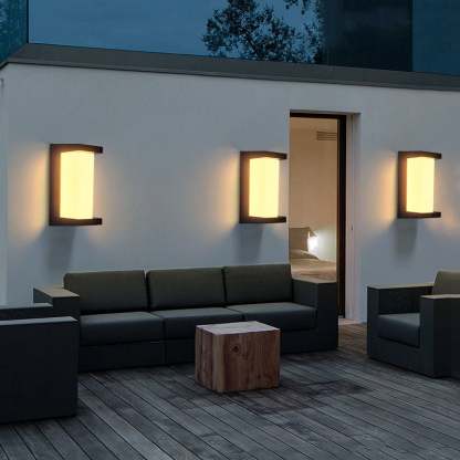 Creative Geometric Waterproof Black Modern Outdoor Wall Lights Wall Lamp-Lighom