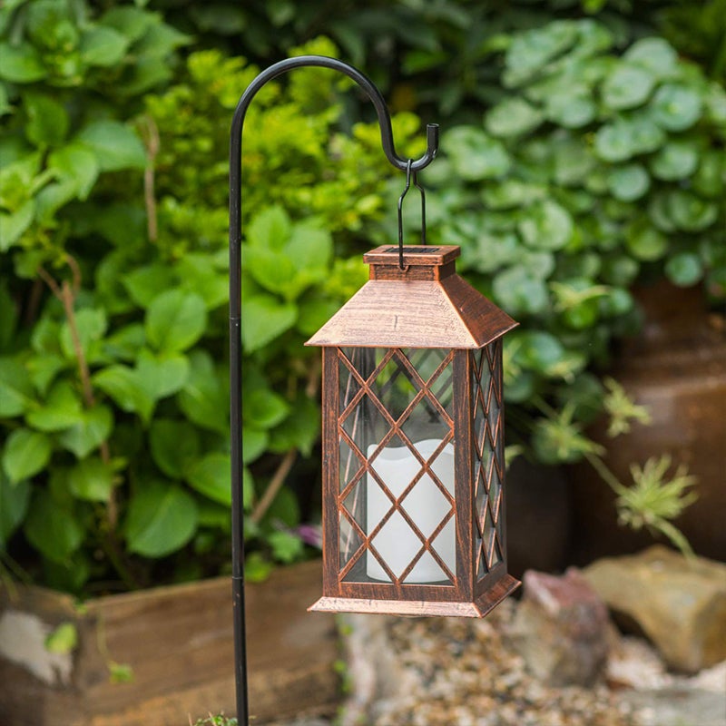 Retro Bronze Antique LED Solar Outdoor Lantern — Set of 6