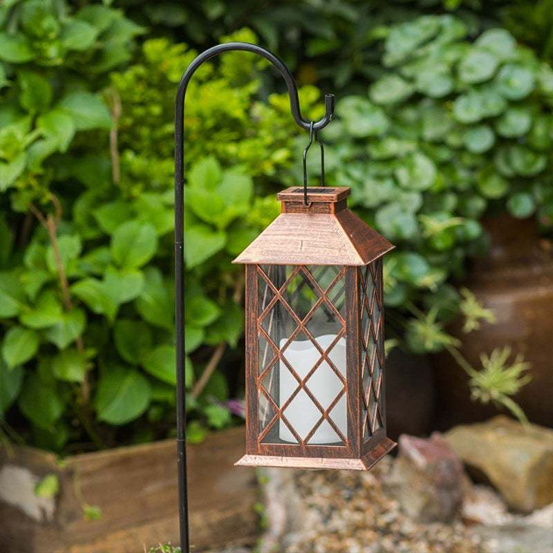 Retro Bronze Antique LED Solar Outdoor Lantern — Set of 6