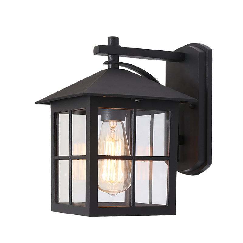 Minimalist Square Glass Lampshade Waterproof Modern Outdoor Lanterns-Lighom