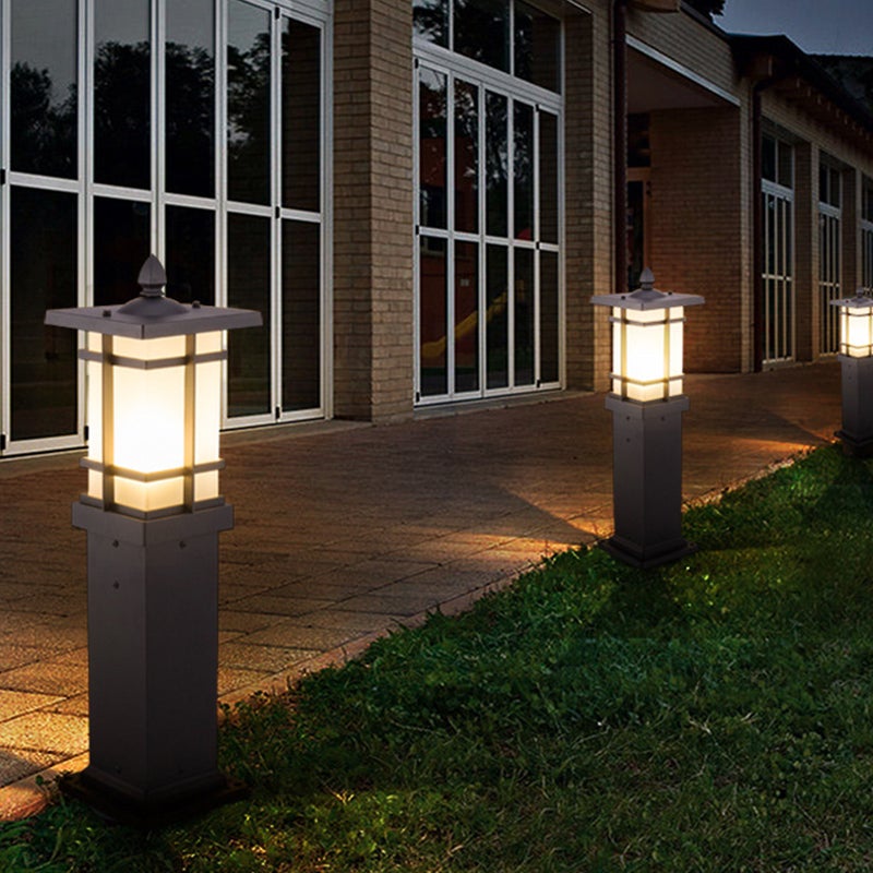 Vintage Pavilion Black Retro Outdoor Pathway Post