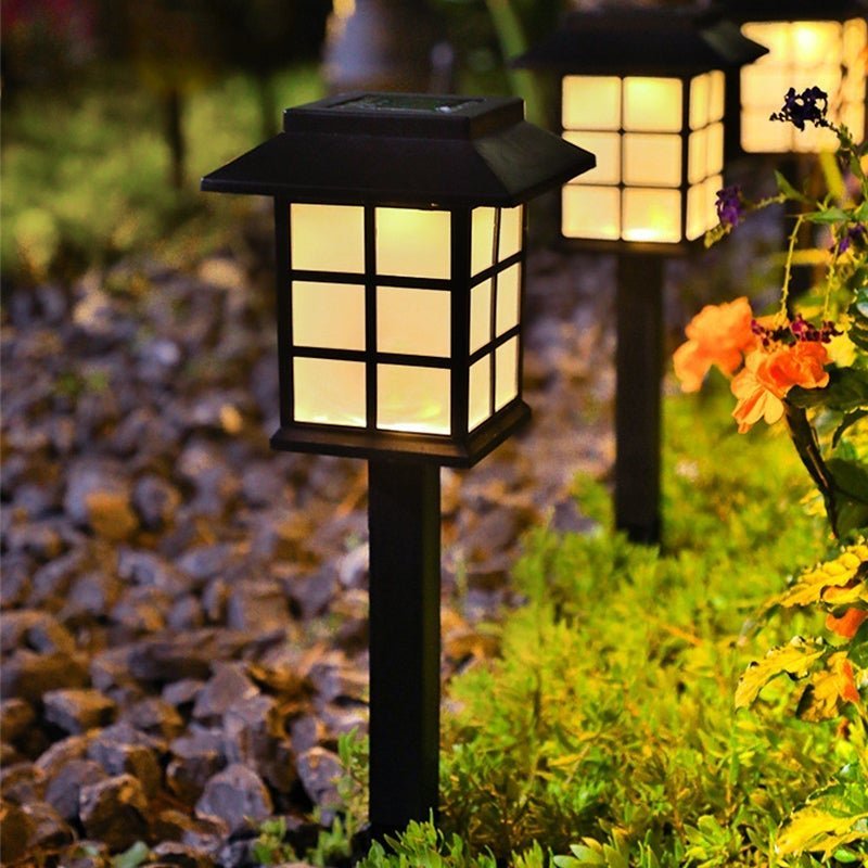 2/4 Pack Ideas Waterproof LED Black Modern Solar Powered Outdoor Light-Lighom