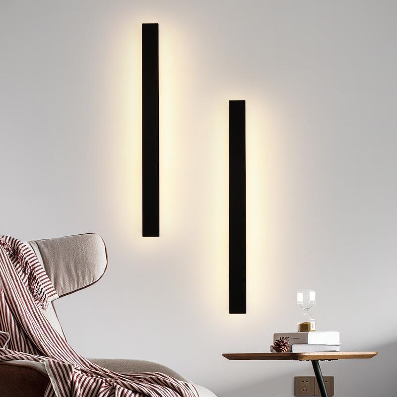 Outdoor Waterproof Long Strip Metal Black Modern LED Outdoor Wall Lights-Lighom
