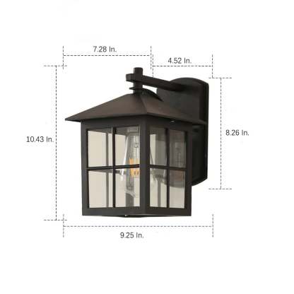 Minimalist Square Glass Lampshade Waterproof Modern Outdoor Lanterns-Lighom