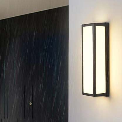 Rectangular Minimalist LED Waterproof Black Modern Outdoor Wall Lights-Lighom