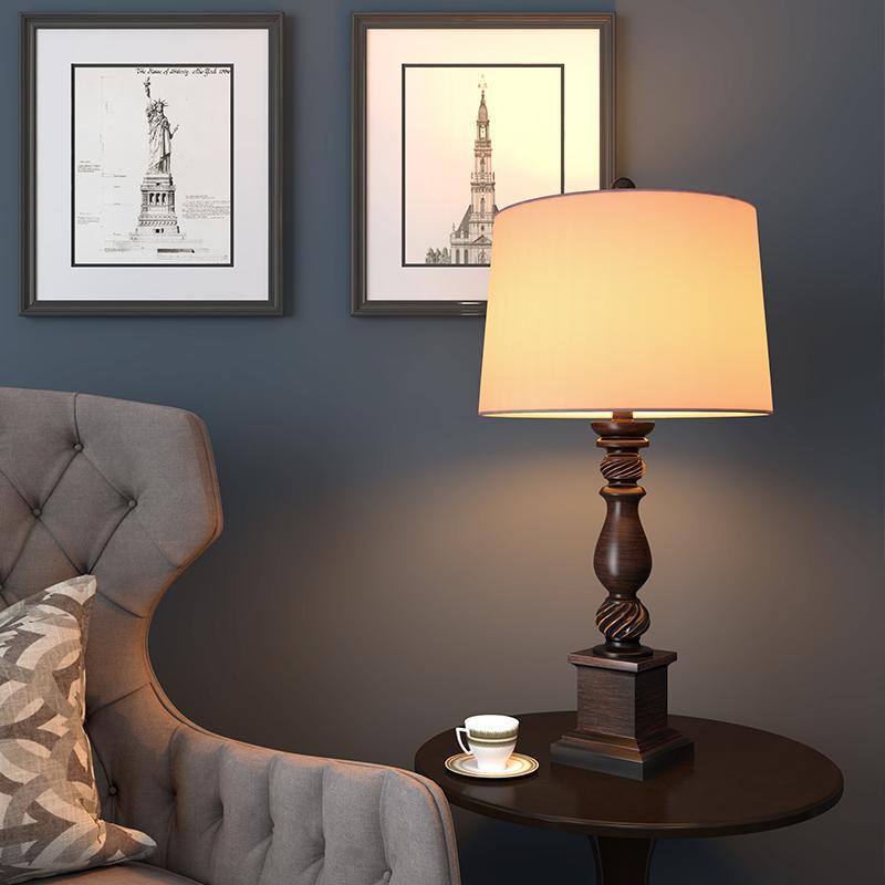 24" Rustic Bronze Resin Traditional Lamp