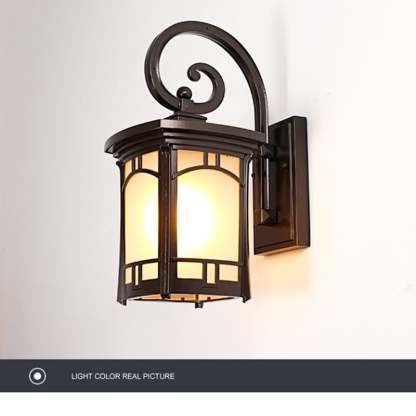 Vintage Striped Glass Shade Waterproof Modern Outdoor Wall Lights-Lighom