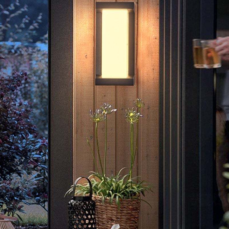 Creative Geometric Waterproof Black Modern Outdoor Wall Lights Wall Lamp-Lighom