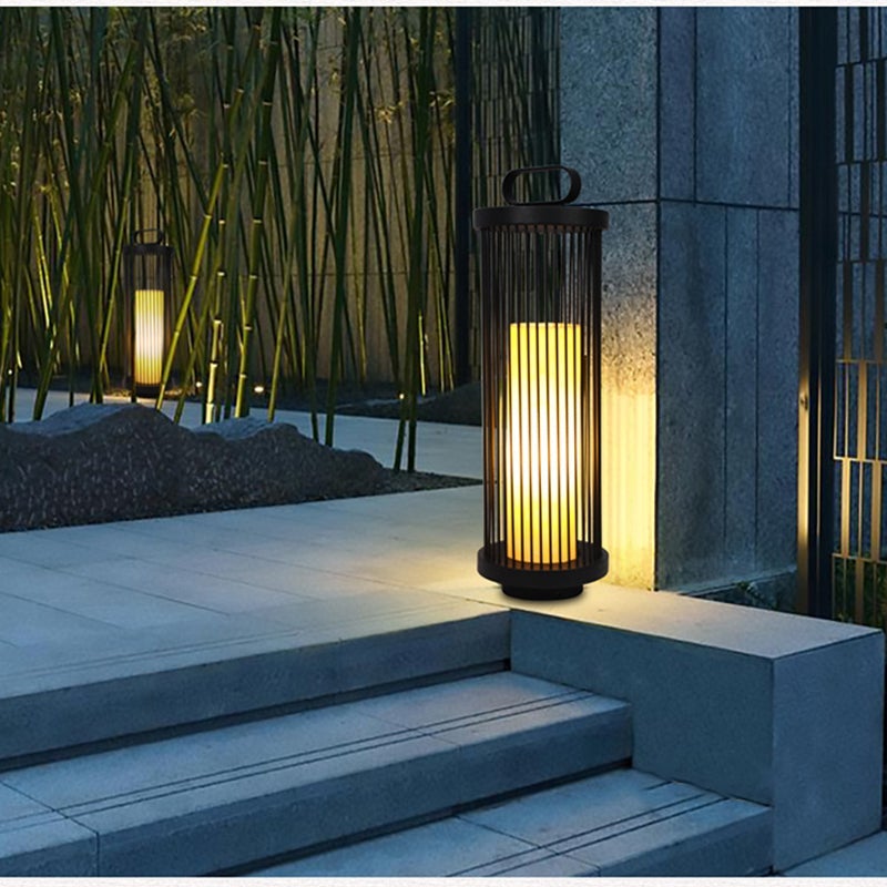 Cage Shape Waterproof Black Retro Classic Outdoor Lanterns Outdoor Lamp-Lighom