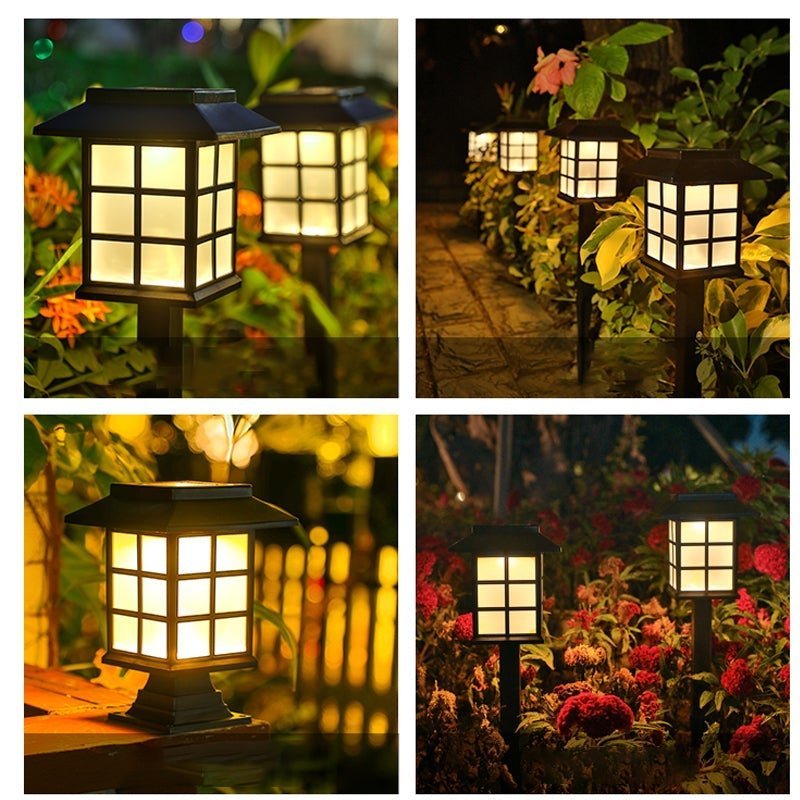 2/4 Pack Ideas Waterproof LED Black Modern Solar Powered Outdoor Light-Lighom