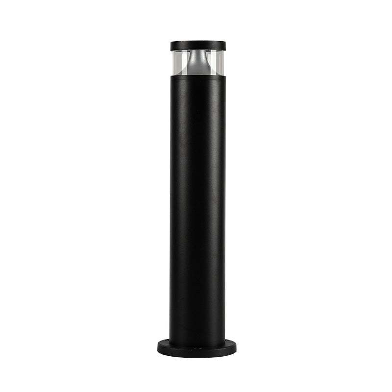 Round Aluminum LED Waterproof Black Modern Outdoor Light Post Lamp-Lighom