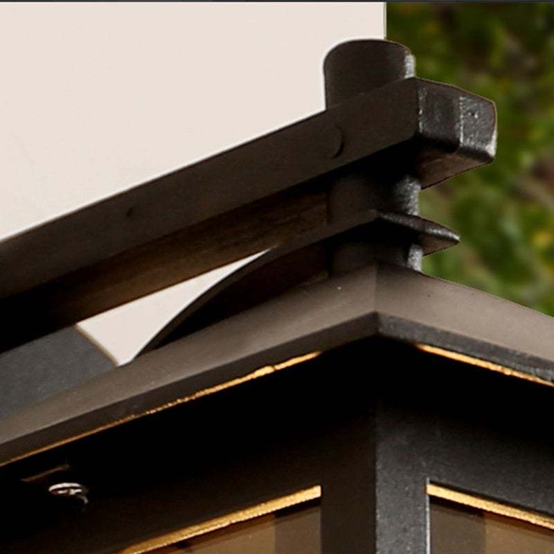 Minimalist Square Glass Lampshade Waterproof Modern Outdoor Lanterns-Lighom