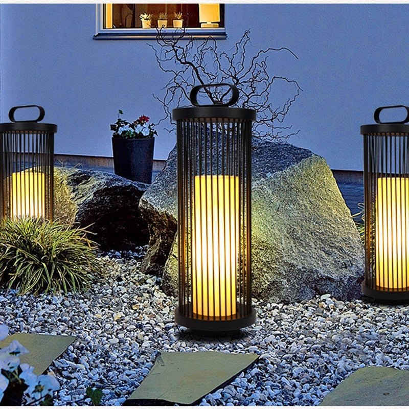 Cage Shape Waterproof Black Retro Classic Outdoor Lanterns Outdoor Lamp-Lighom