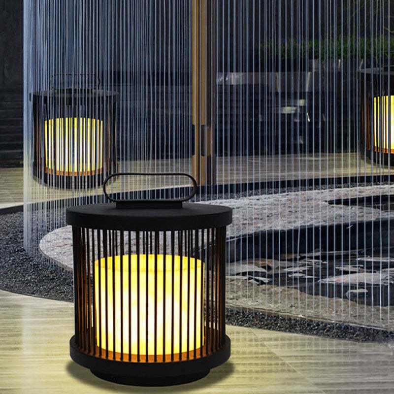 Cage Shape Waterproof Black Retro Classic Outdoor Lanterns Outdoor Lamp-Lighom