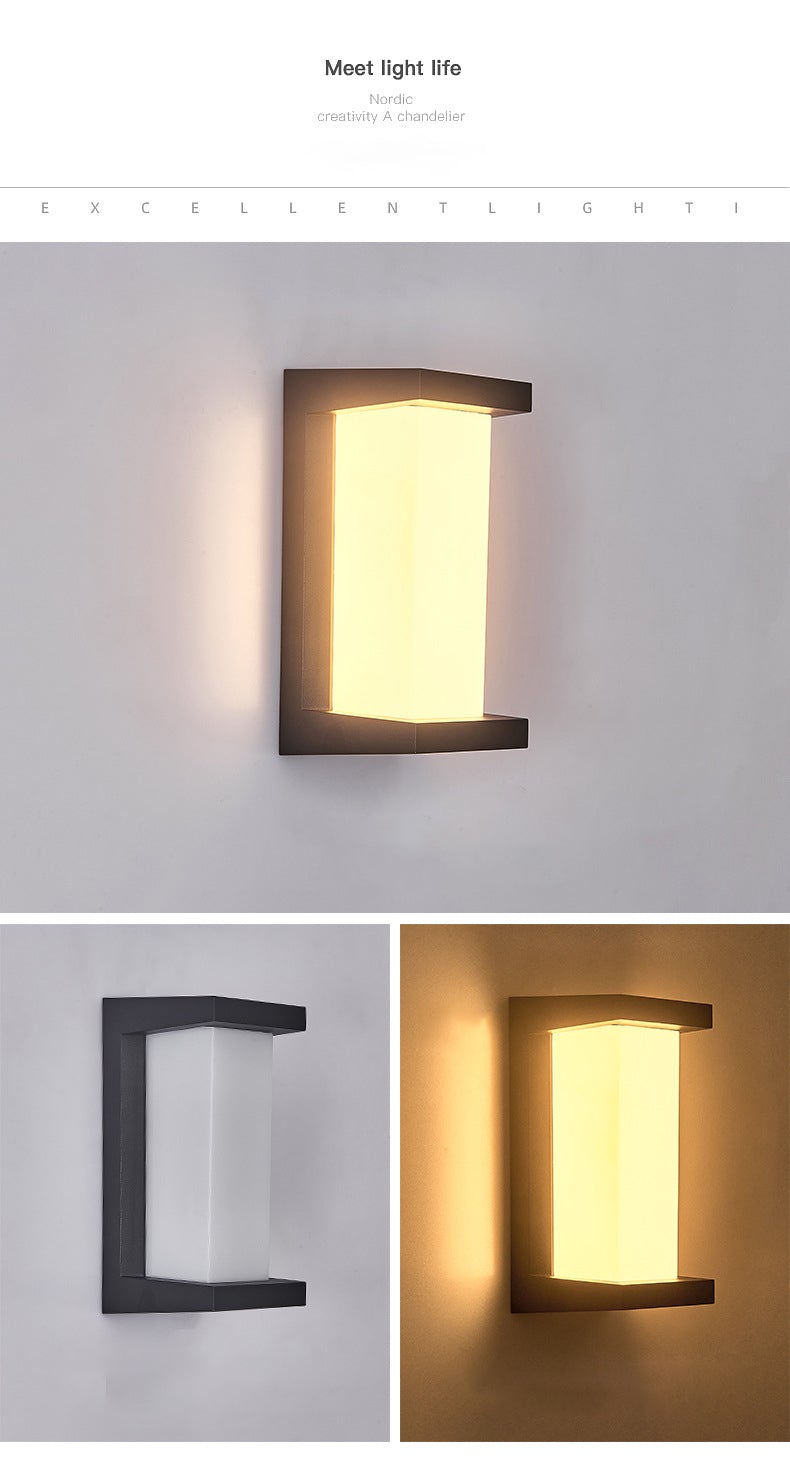 Creative Geometric Waterproof Black Modern Outdoor Wall Lights Wall Lamp-Lighom