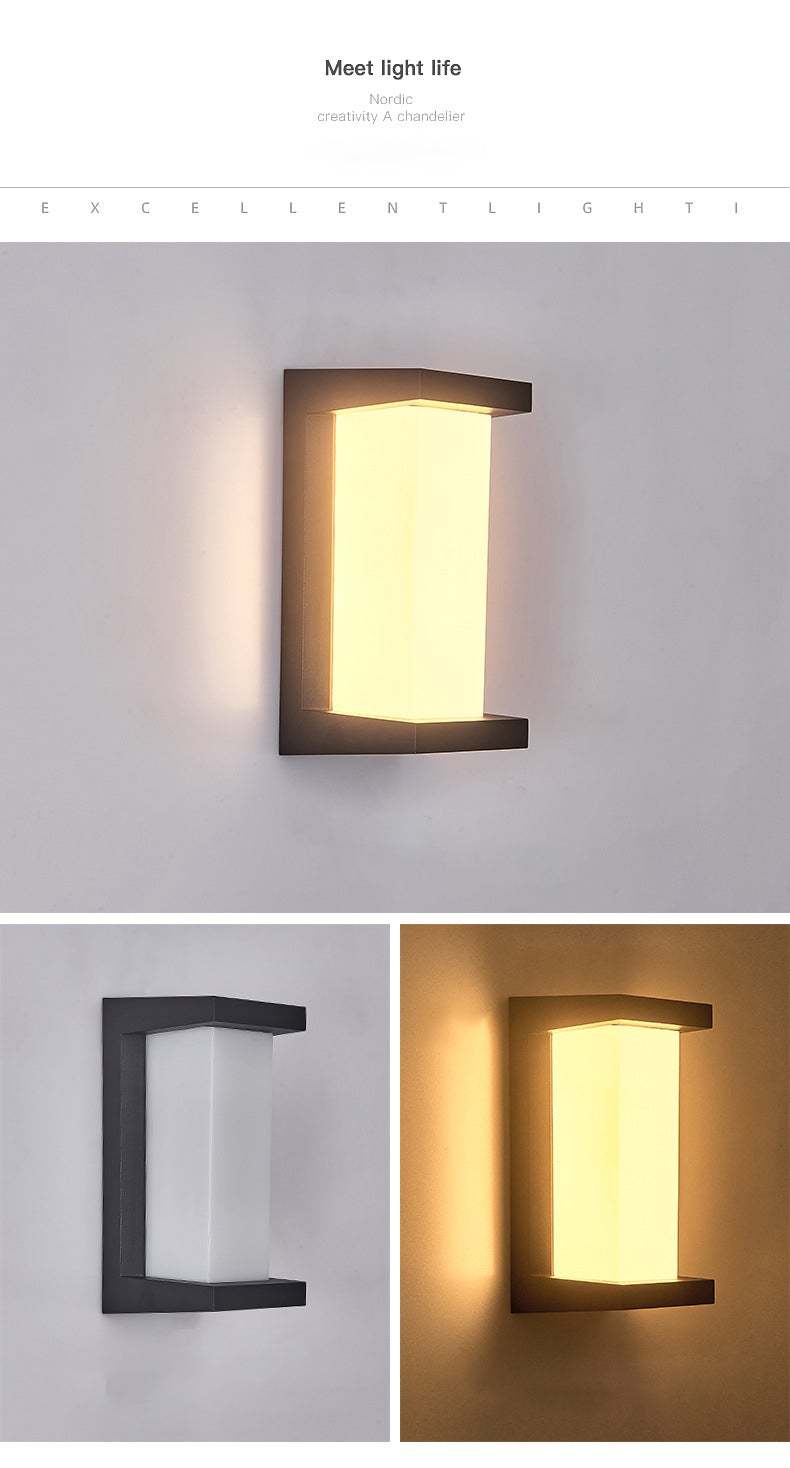 Creative Geometric Waterproof Black Modern Outdoor Wall Lights Wall Lamp-Lighom