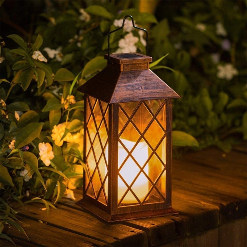 Retro Bronze Antique LED Solar Outdoor Lantern