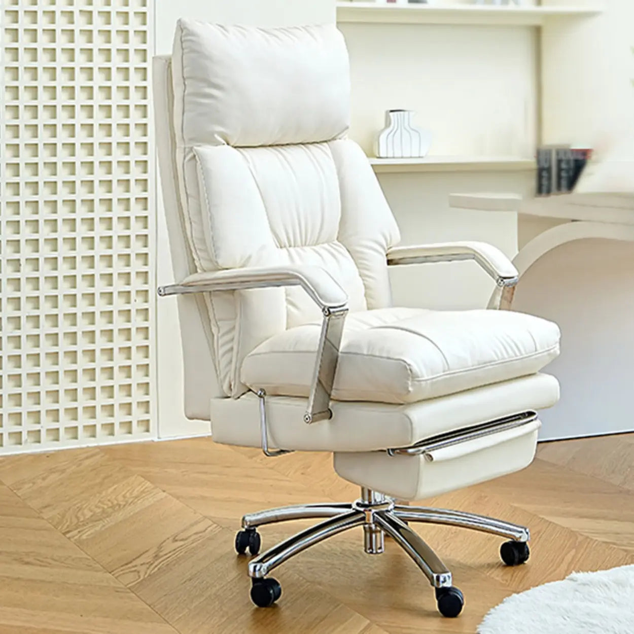 Ivory Adjustable High-Back Office Chair