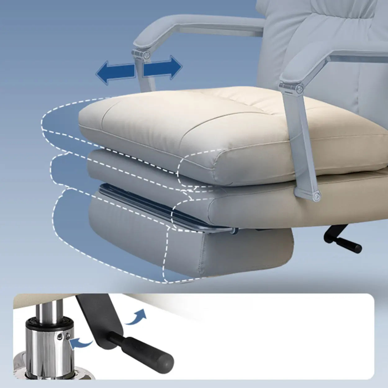 Ivory Adjustable High-Back Office Chair
