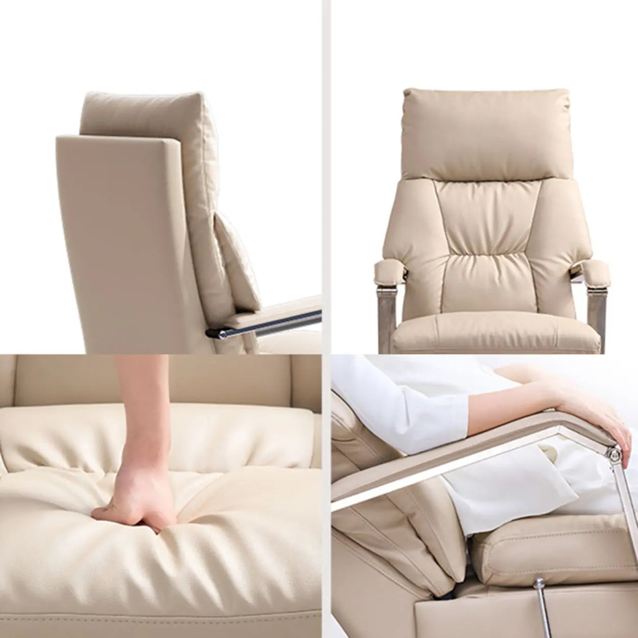Ivory Adjustable High-Back Office Chair