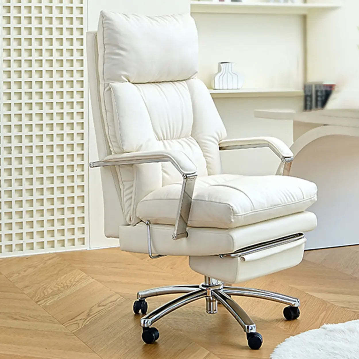 Ivory Adjustable High-Back Office Chair — Black / Cow Leather
