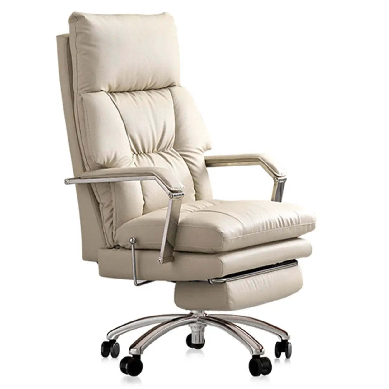 Ivory Adjustable High-Back Office Chair — Orange / Leathaire