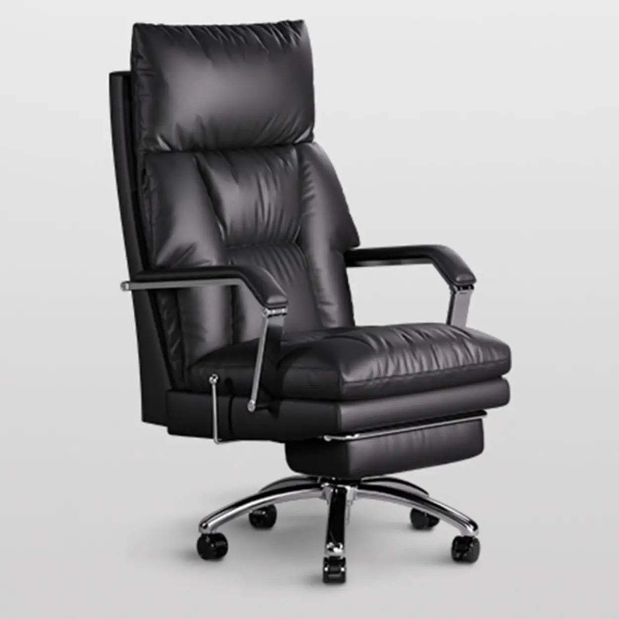 Ivory Adjustable High-Back Office Chair — White / Leathaire