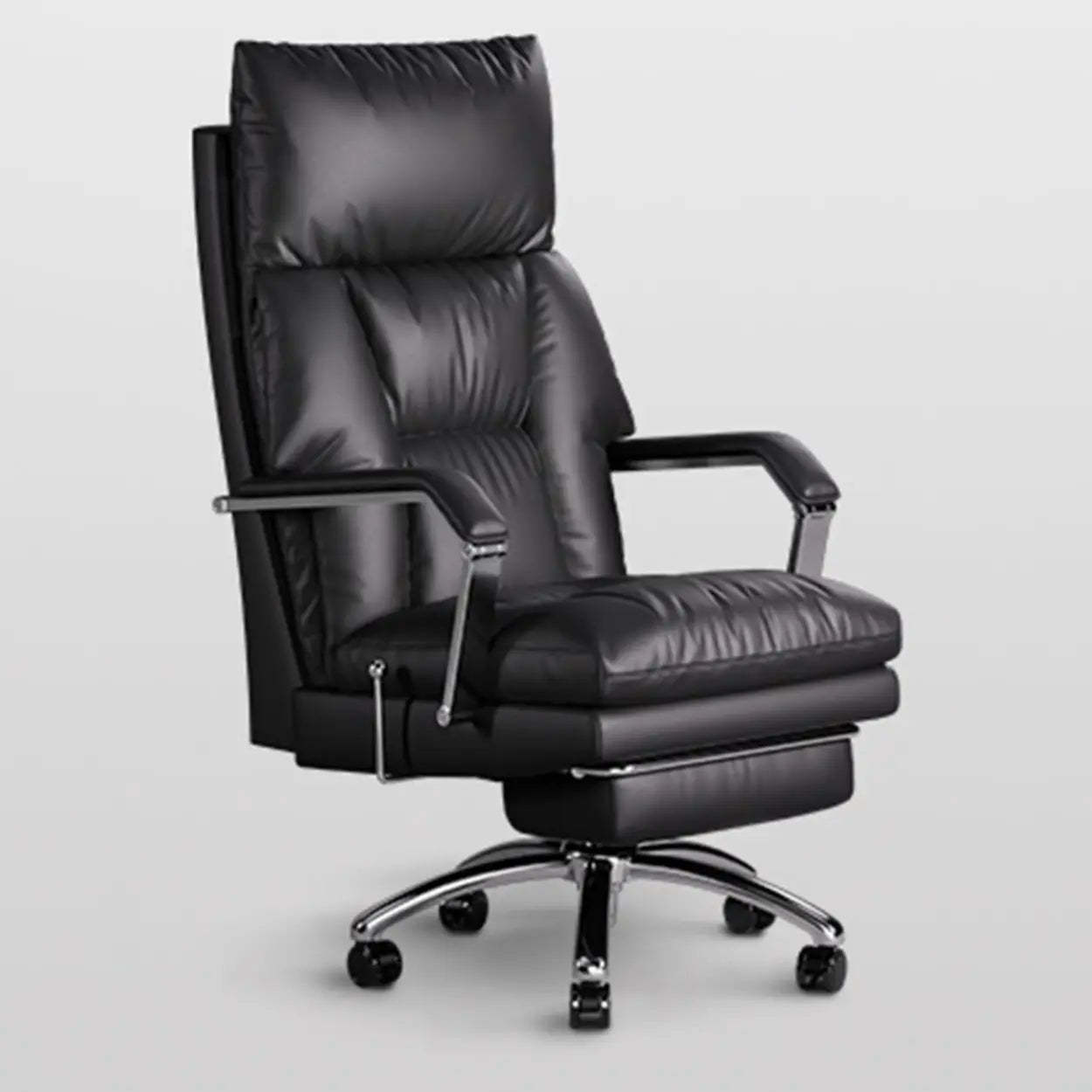 Ivory Adjustable High-Back Office Chair — White / Leathaire