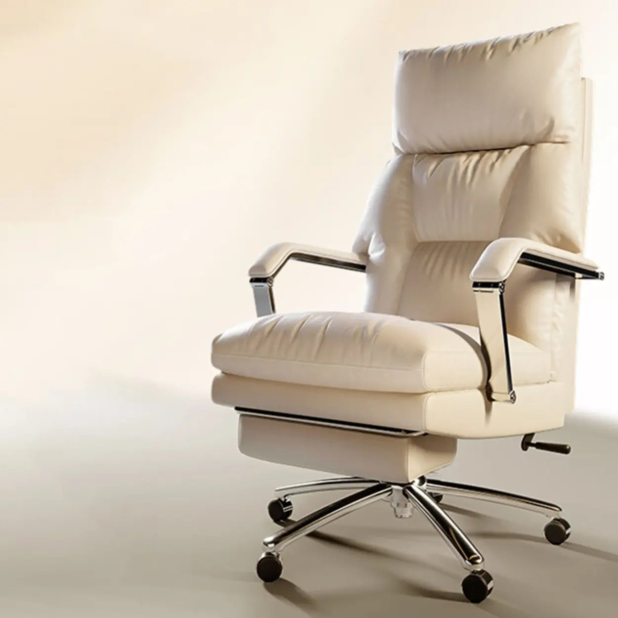Ivory Adjustable High-Back Office Chair