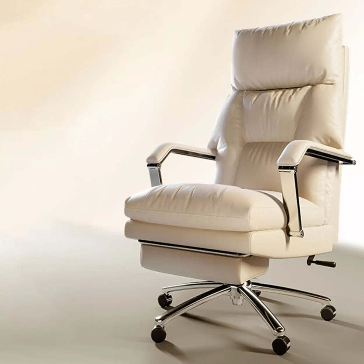Ivory Adjustable High-Back Office Chair