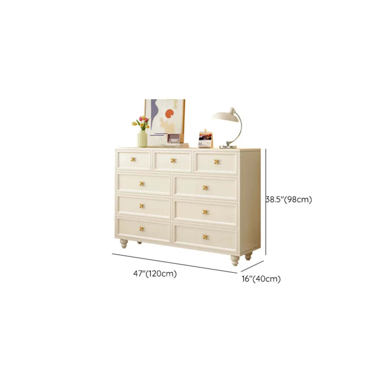 Ivory Composite Soft-Close Drawer Dresser