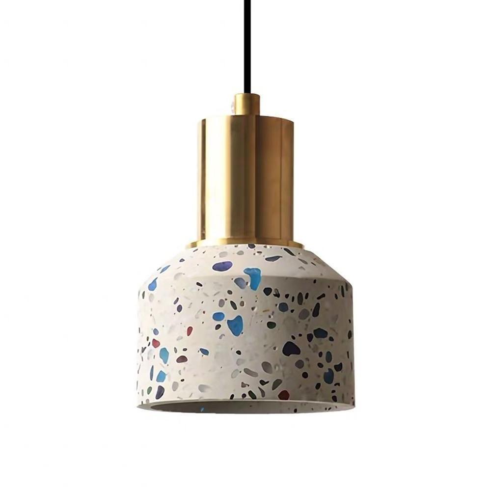 Lighom industrial round island white pendant lighting in metal — Pink