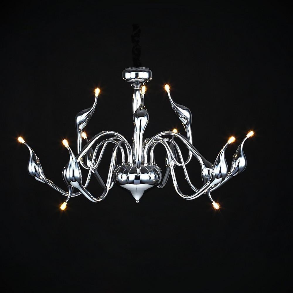 Chrome iron metal glass chandeliers for kitchen, Lighom
